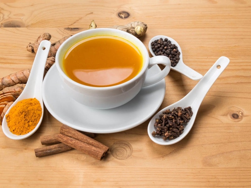 Turmeric tea drinks for immunity boost